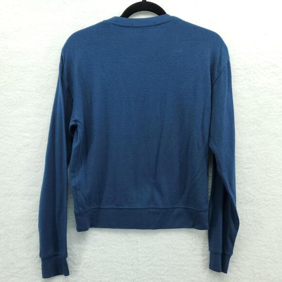 Spiritual Gangster Women's Navy Embroidered Rainbow Savasana Pullover Sweater M - Picture 2 of 11